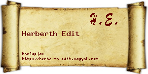 Herberth Edit névjegykártya